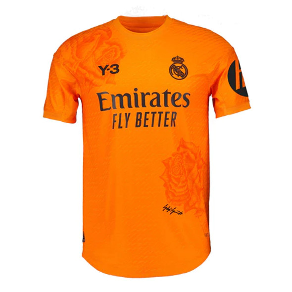 Real Madrid Y-3 23/24 Kid's Goalkeeper Orange Shirt and Shorts