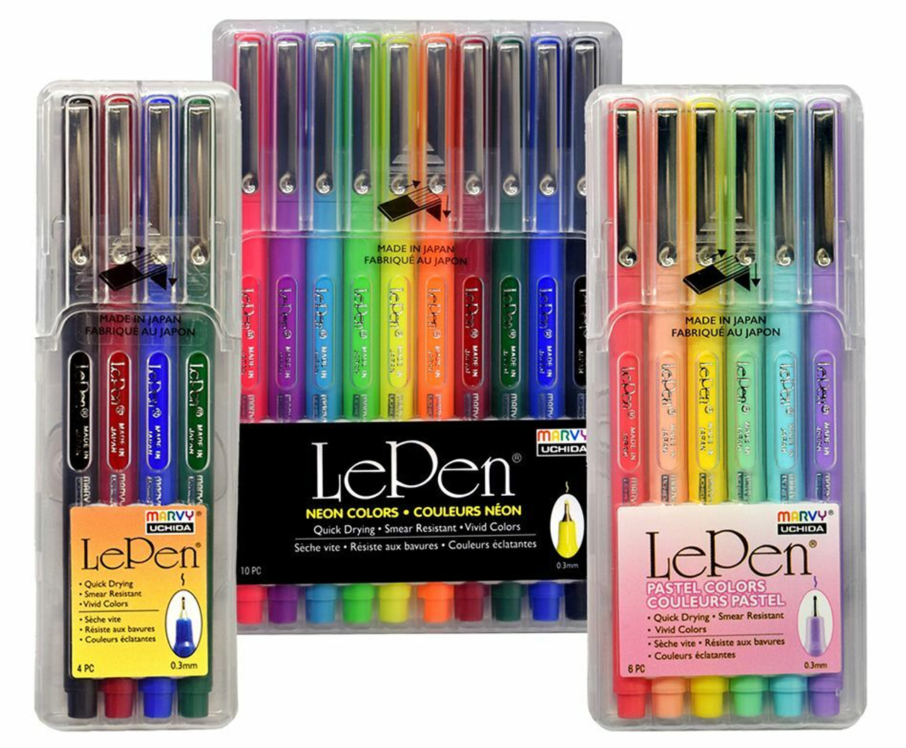 Le Pen Set .03mm Point 4/Pkg-Black/Red/Blue/Green