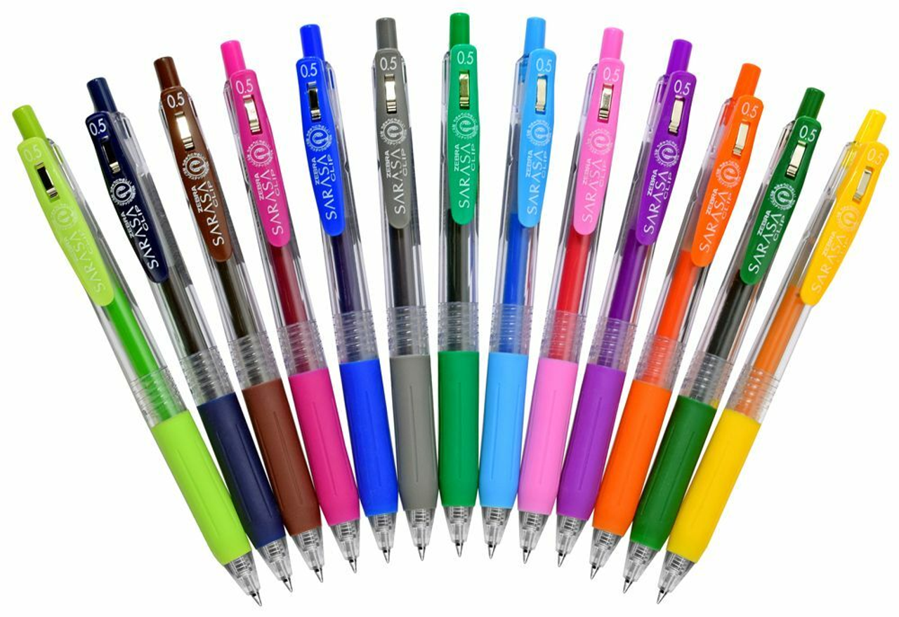 Zebra Sarasa Push Clip Gel Pens- Milk Colors Set of 8