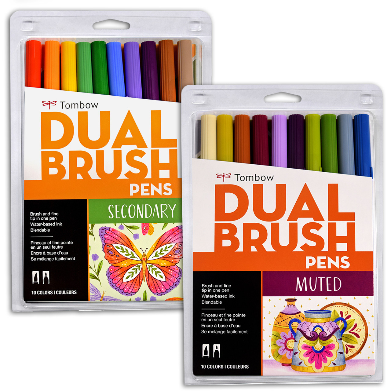 Tombow Dual Brush Pen Set of 10, Muted