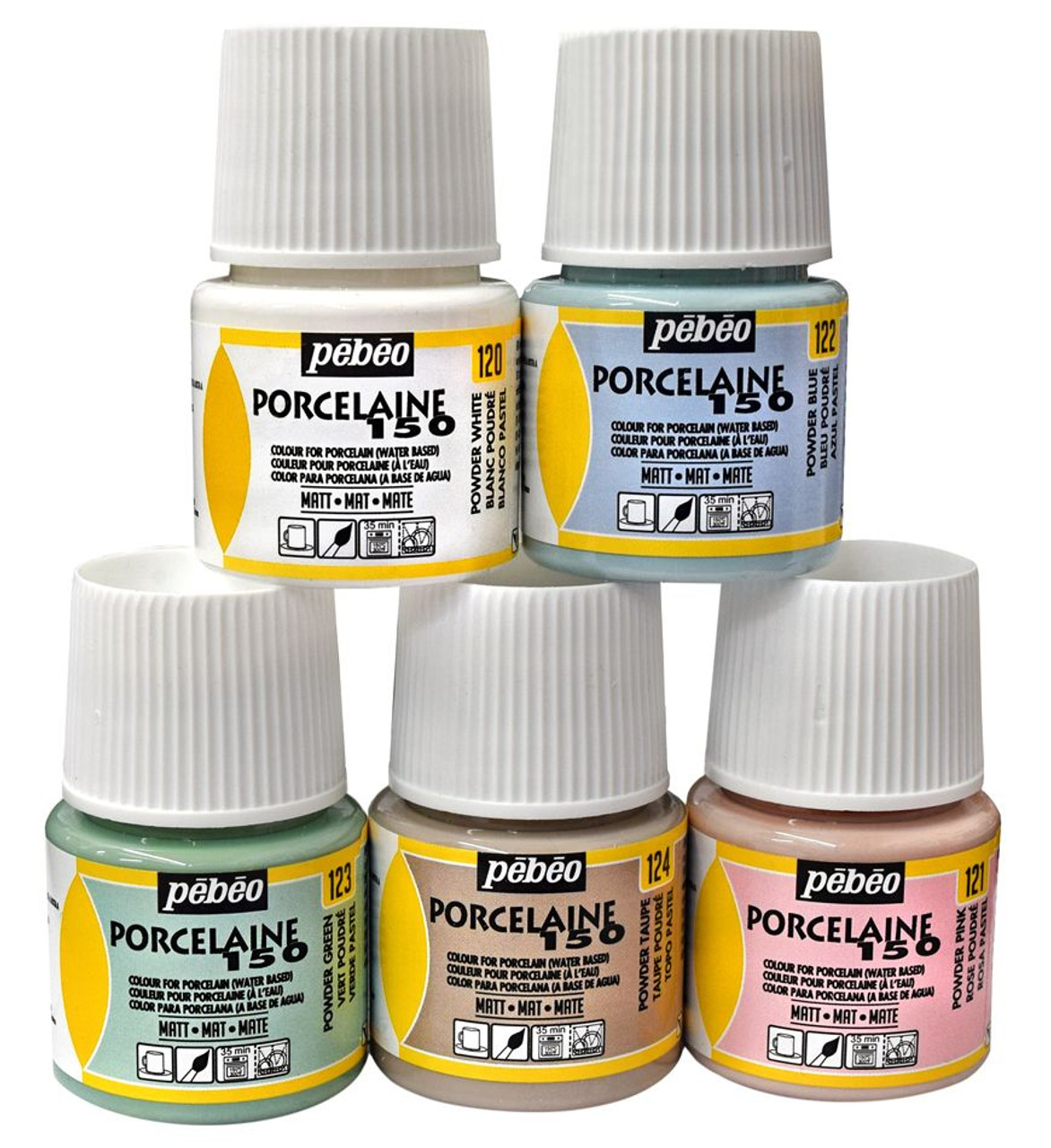 Pebeo Porcelaine 150 Paints - Set of 10, 45 ml bottle