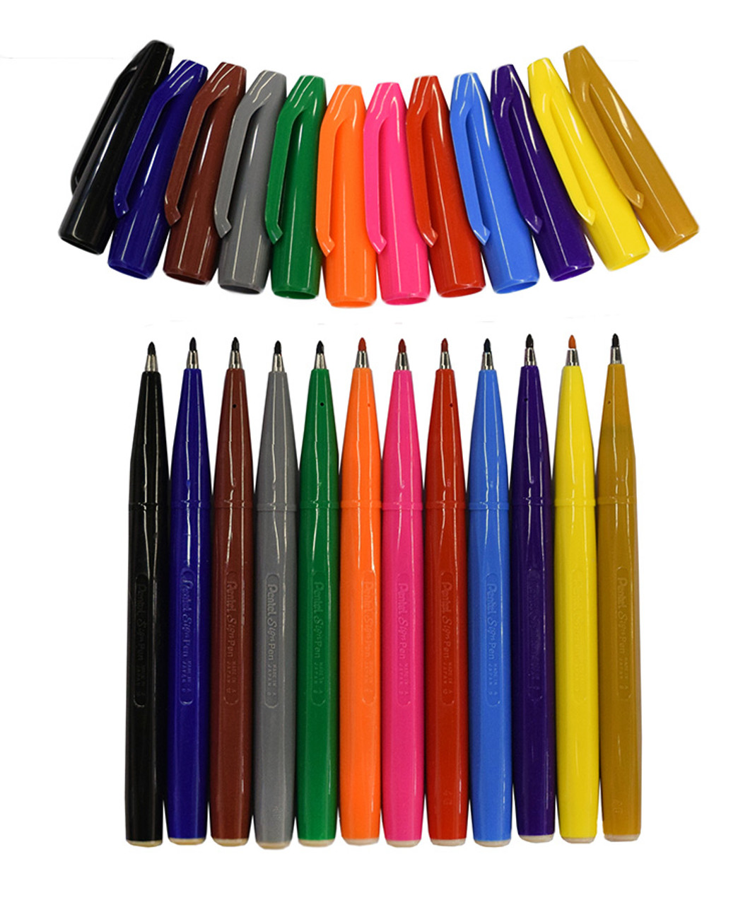 Pentel Sign Pen Micro Brush Set of 12 - Wet Paint Artists
