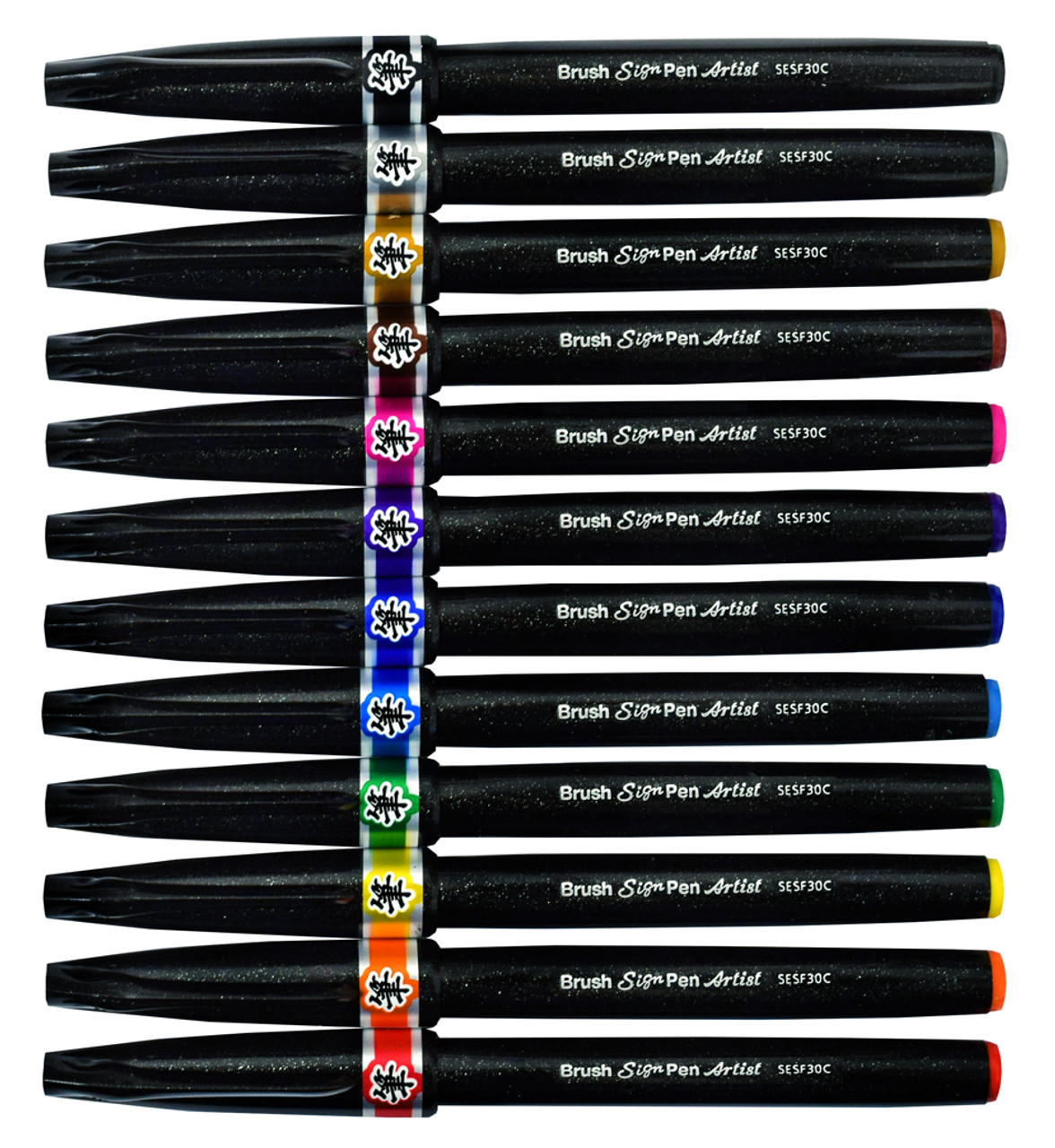 Pentel Sign Pen Micro Brush 6/Pkg-Assorted Colors