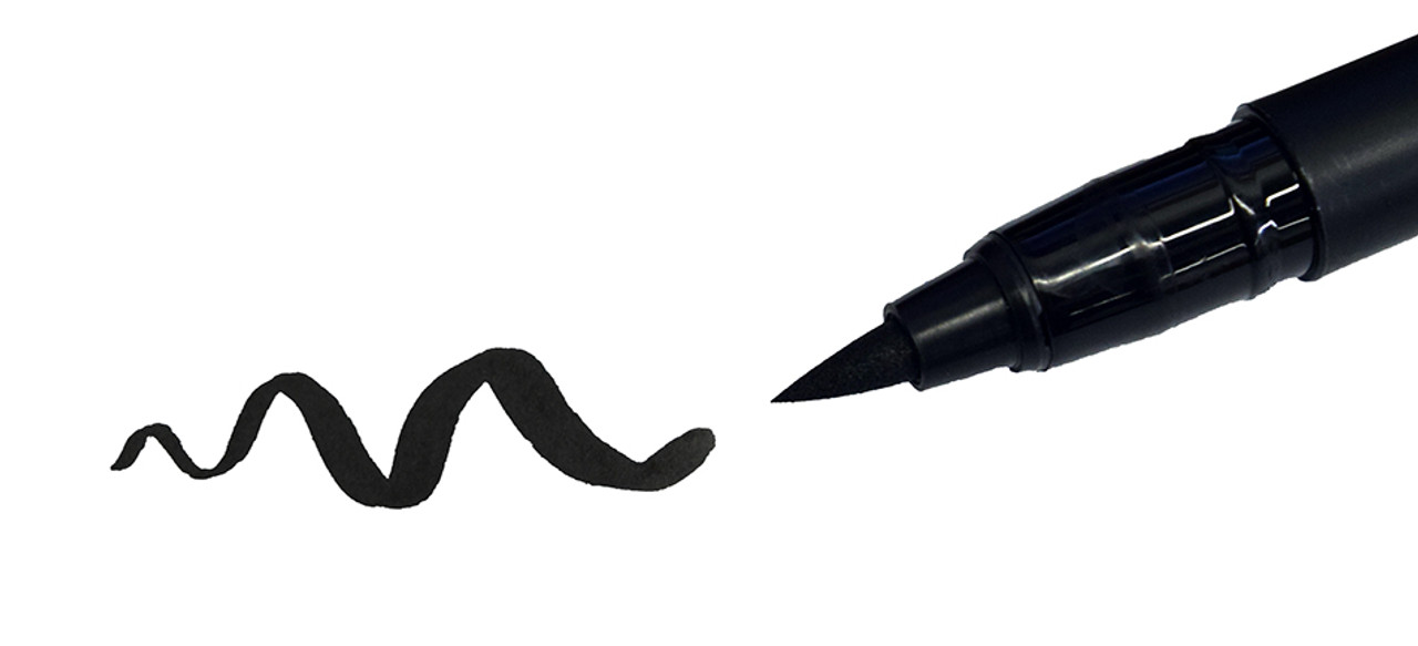3 Sakura Professional Brush Pens Pigma Black Color Ink Archival
