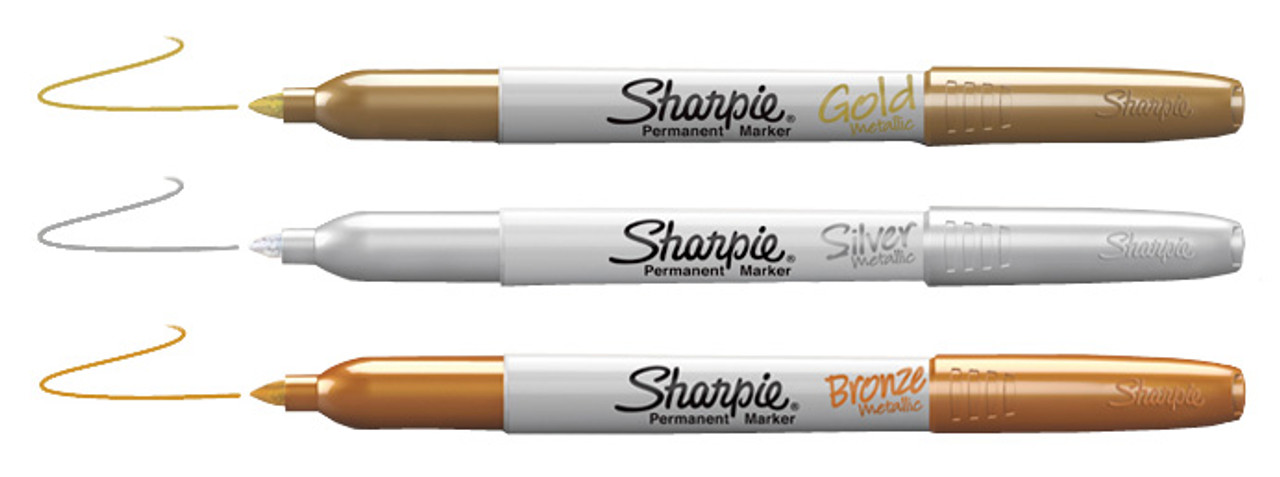 Sharpie Metallic Fine Point Permanent Markers, Bullet Tip, Silver, 4/Pack  (39109PP)