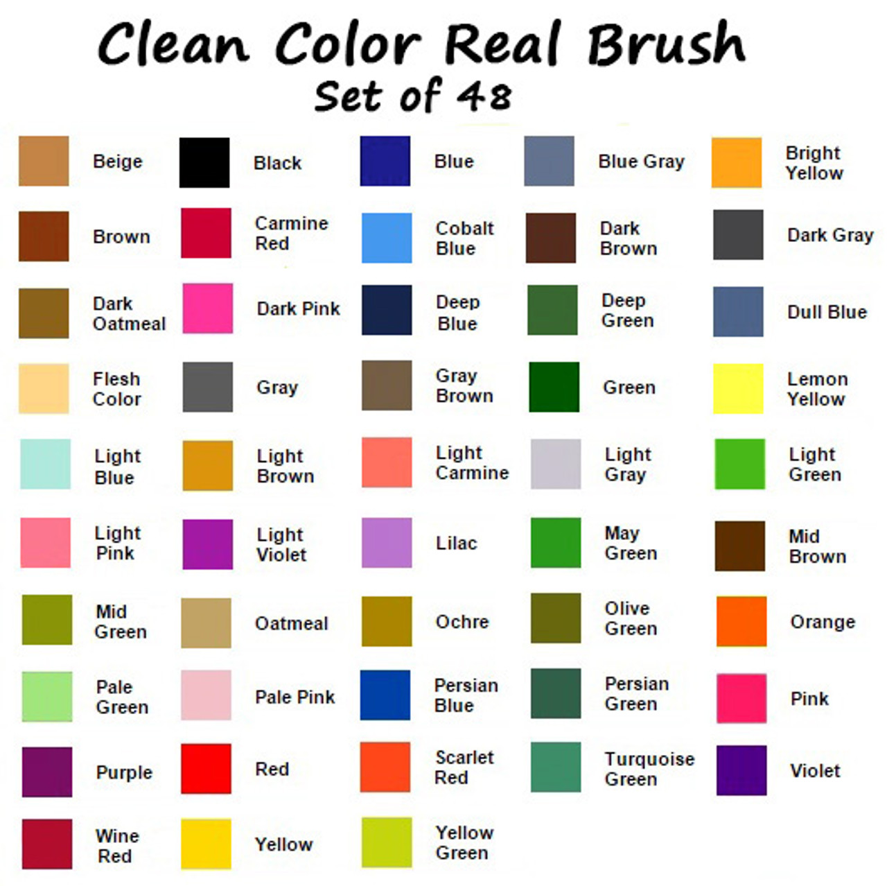 Zig Clean Color Real Brush 48 Color Collection w/ Case & Bonus Water Brush