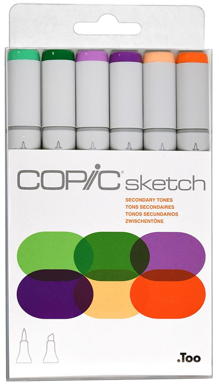 Copic Sketch Marker Set - Secondary Tones, Set of 6