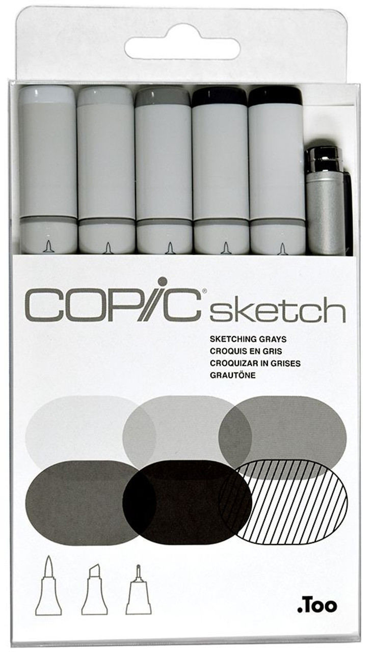 Copic Sketch Marker Set - Sketching Grays, Set of 6