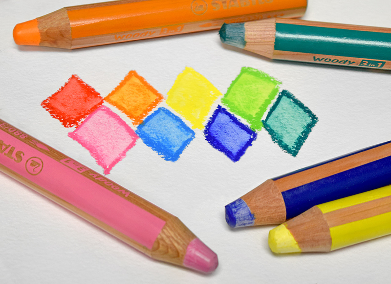 Stabilo Woody Color Pencils Universal Genius 3 In 1 Crayon& Watercolor&wax  Crayon In One Pencil 10 Mm Lead 6/10/18 Colors Set - Wooden Colored Pencils  - AliExpress