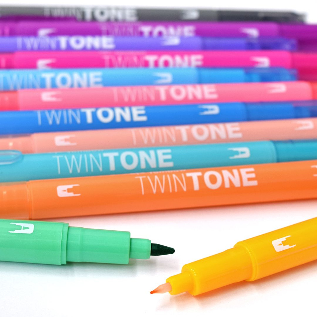 Twintone Pastel Dual Tip Marker Pens – Set of 6