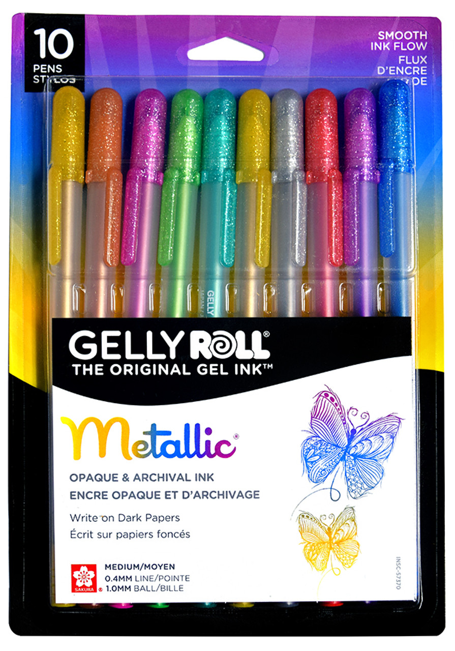  SAKURA Gelly Roll Retractable Gel Pens Colored - Opaque Color  Set - Medium Point Ink Pen for Journaling, Art, or Drawing - Colored Gel  Pens with White, Gold & Silver Ink 