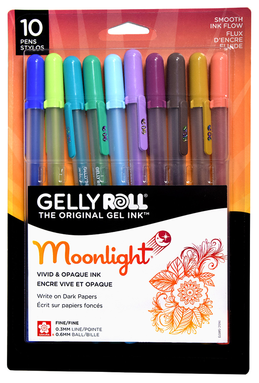 SAKURA Gelly Roll Moonlight 06 Gel Pens - Fine Point Ink Pen for  Journaling, Art, or Drawing - Gray Ink - Fine Line - 5 Pack