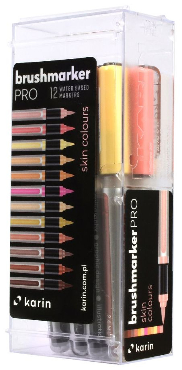 Karin Brushmarkers Pro Markers and Sets - Set of 12, Basic Colors