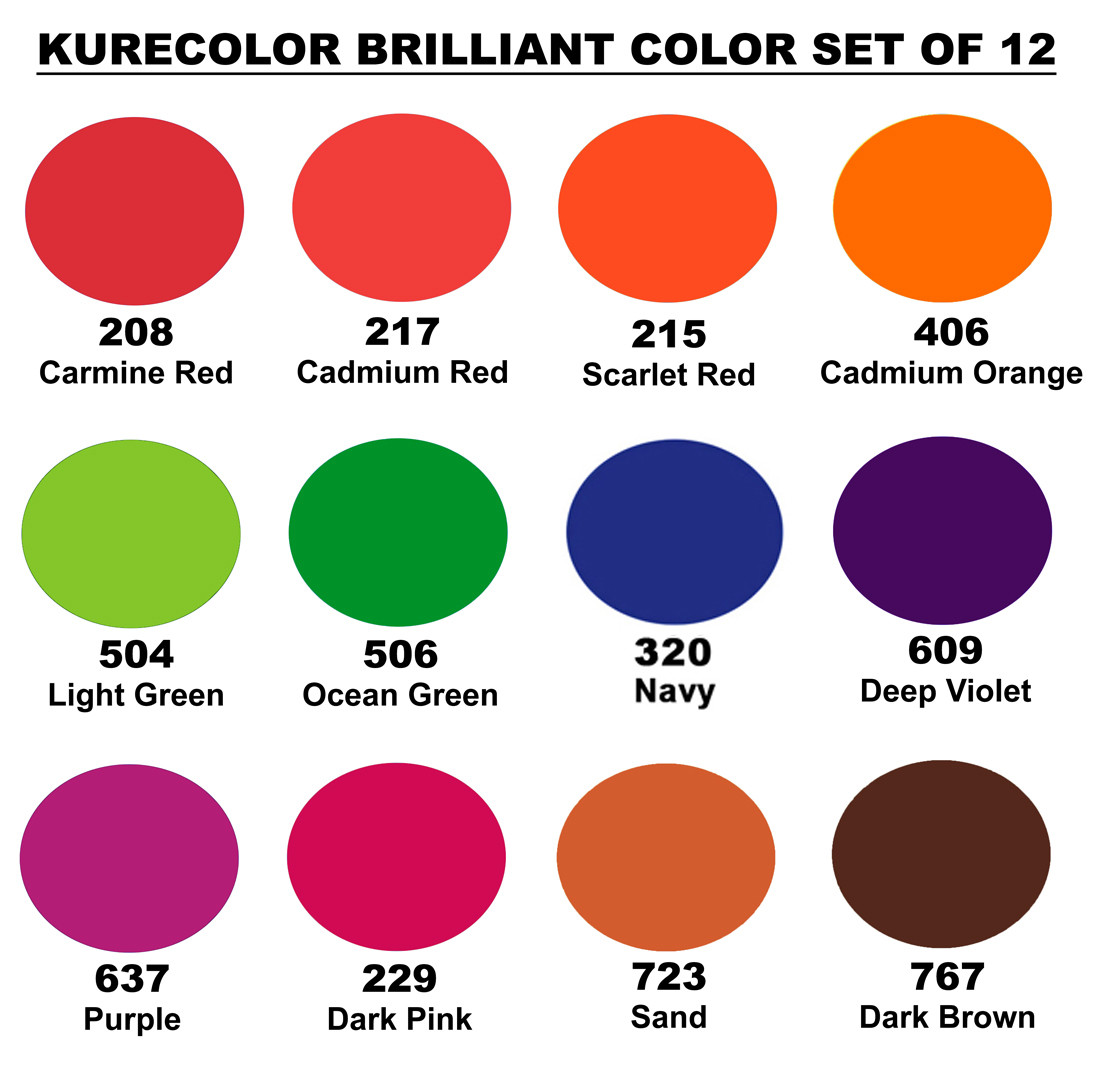 Zig Kurecolor Alcohol Ink Brilliant Colors Set of 12
