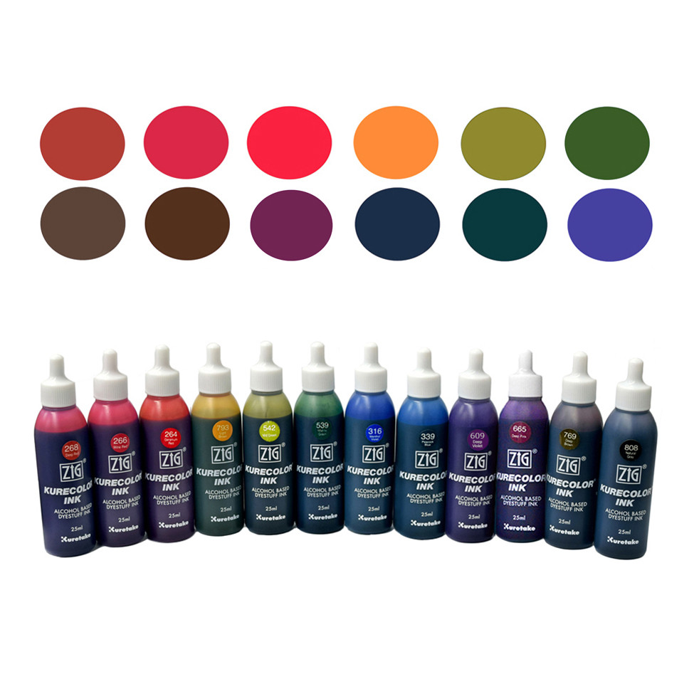 color ink ✧ １１色SET Zig Kurecolor Alcohol Ink Deep Colors Set | Marker Supply