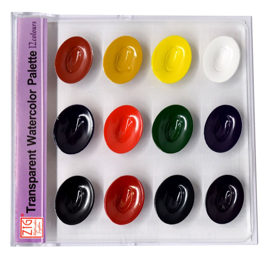 Zig Transparent Watercolor Palette 12 Colors | Marker Supply