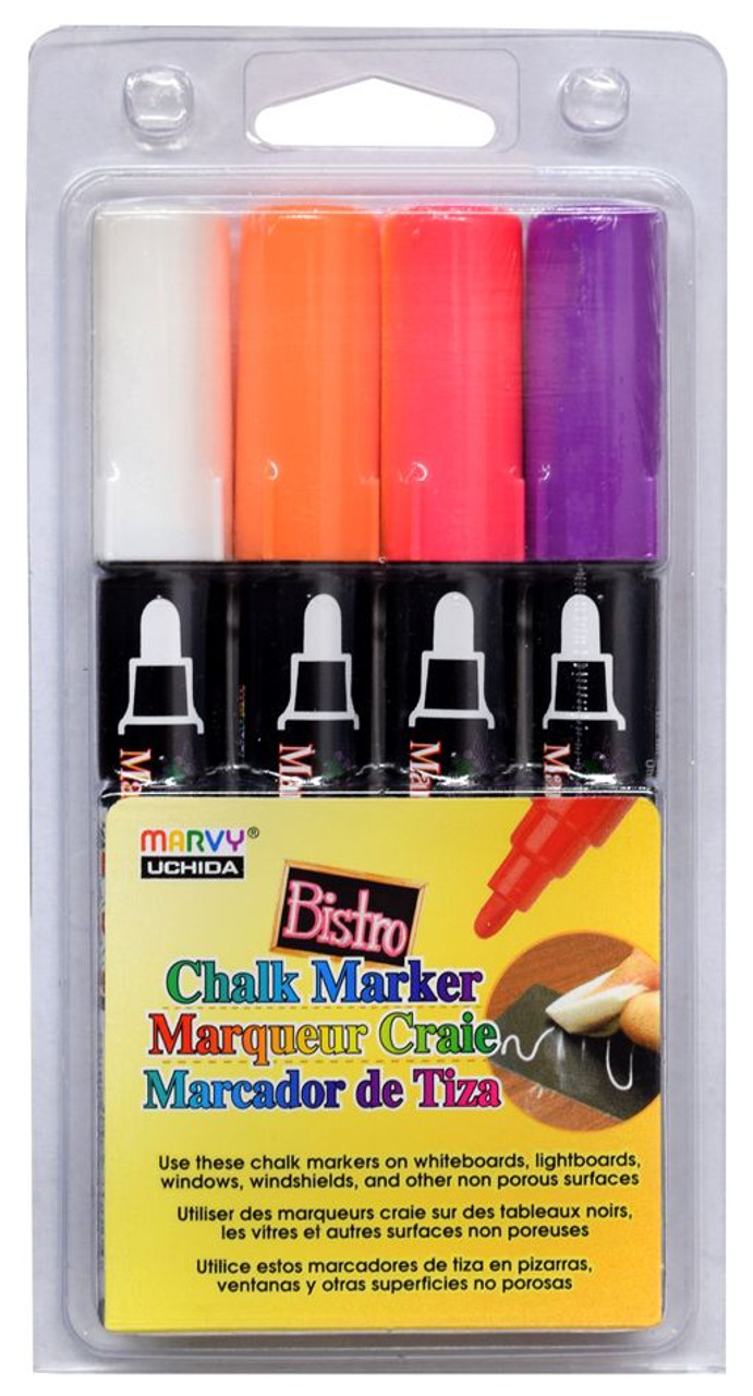 Marvy Bistro Chalk Marker Extra Fine Tip- Bright Set 485-4H