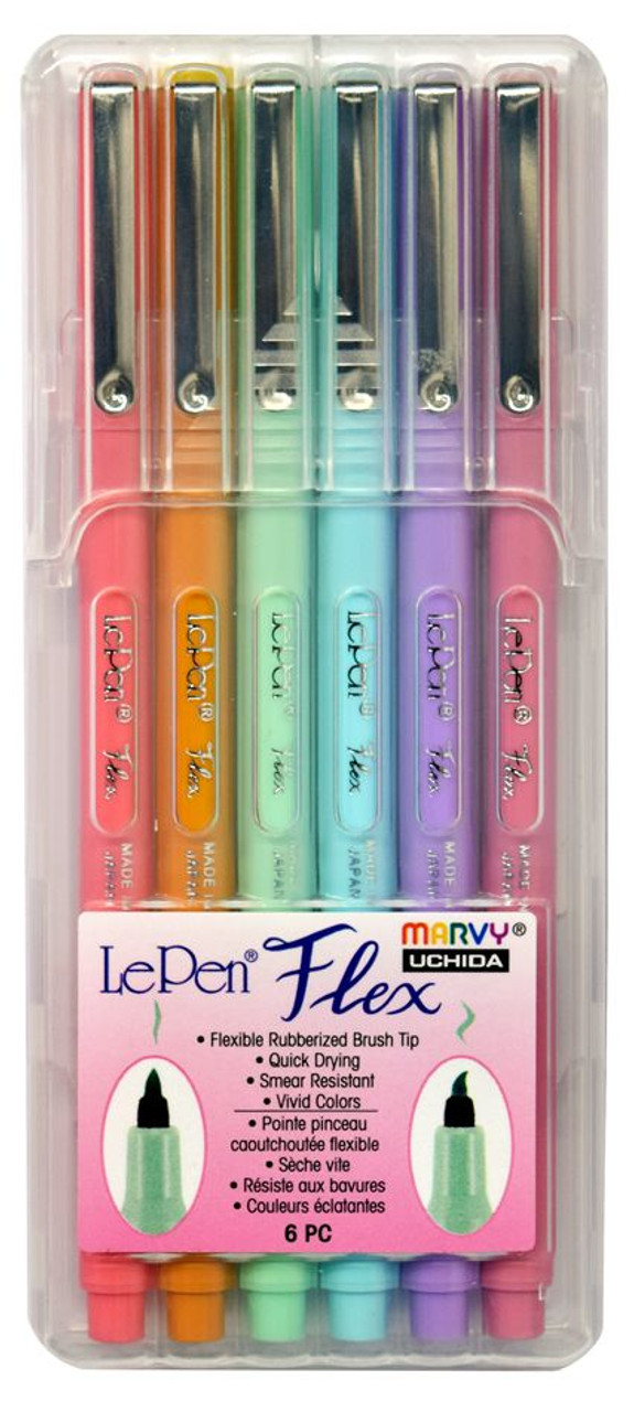 Le Pen Flex Set - 6 Felt Tip Pastel Classic Shades- Appointed
