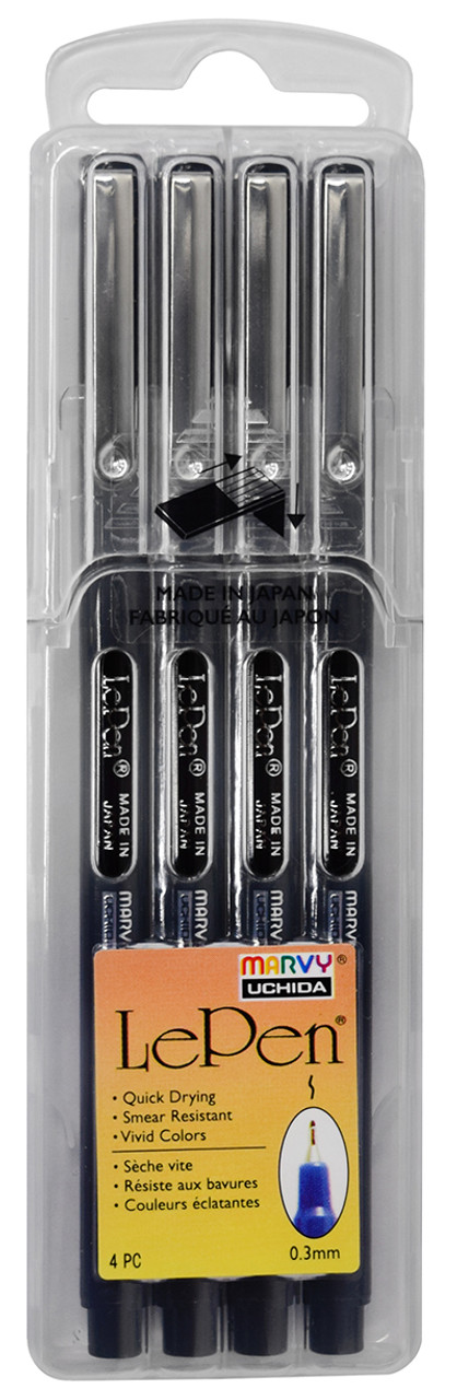 Marvy Le Pen Permanent Marker Pen - Extra Fine Point - Black