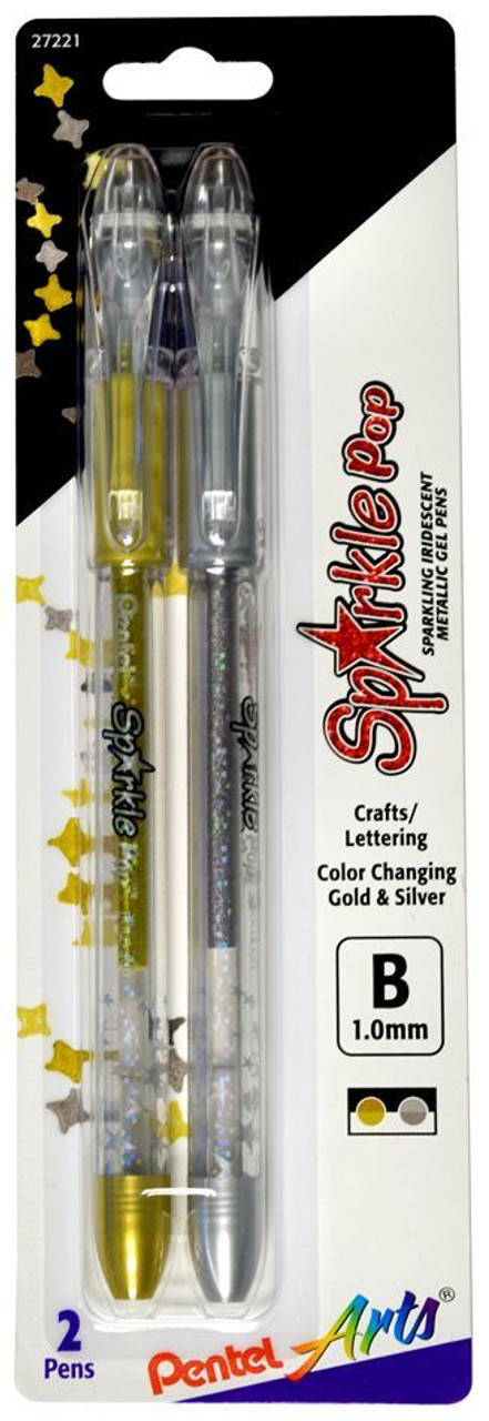 Pentel Sparkle Pop Metallic Gel Pen, (1.0mm) Bold Line, Black/Red Ink -  K91-DA