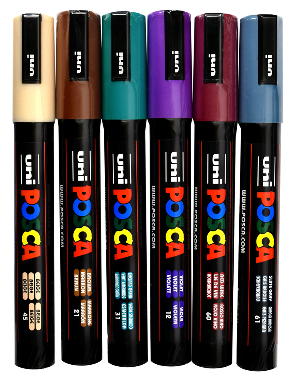 uni POSCA Acrylic Paint Marker - PC-5M Medium - 8 Cool Tone Color Set 