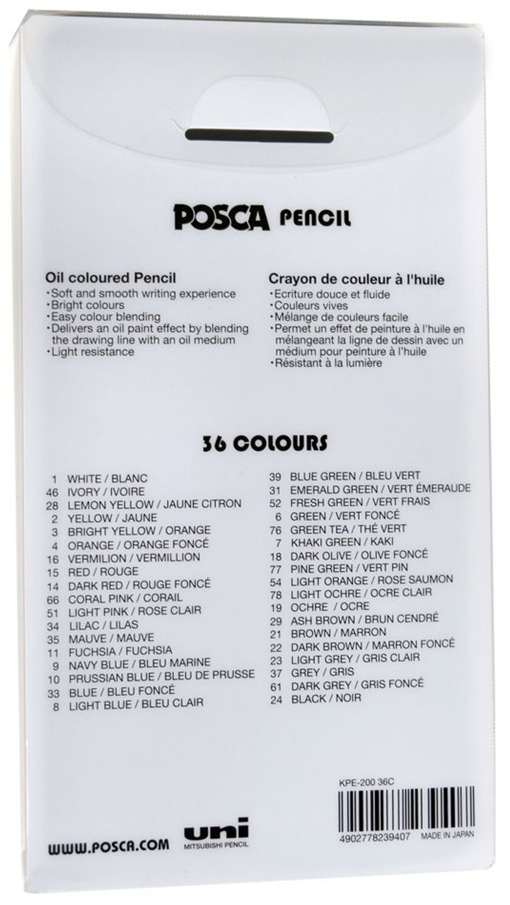 Uni-Ball Posca Oil Colour Pencil Set Ideal For Artists, Beginner, Student &  Professionals Pack Of 36
