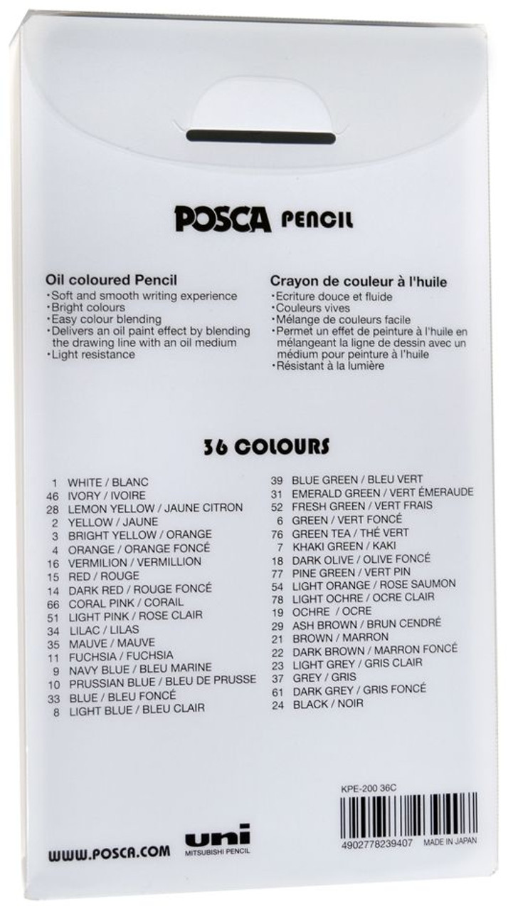 Swatch Form: POSCA Colored Pencils 36pc. 