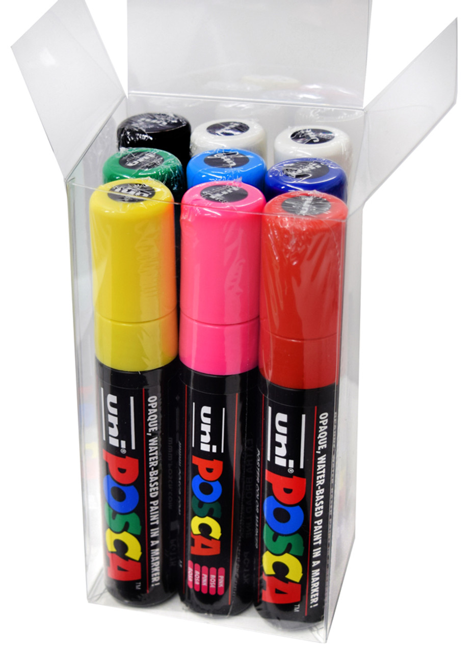 Posca Paint Marker Pen Set Brush Tip | Pack of 10