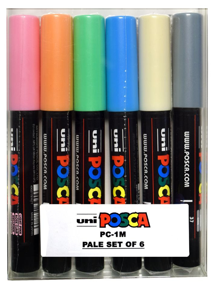 Posca PC-1M Pale Set of 6