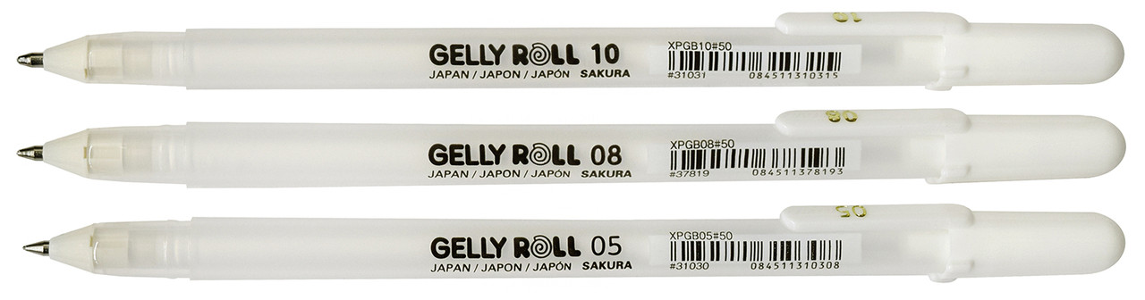 Sakura® Gelly Roll Classic® 08 Medium Tip Gel Pen - White – The Yard Art  Supplies