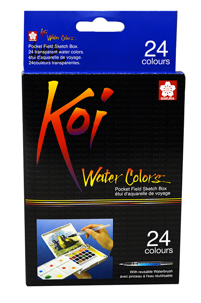 Koi Watercolor Metallic Pocket Field Sketch Box Set 24 Colors