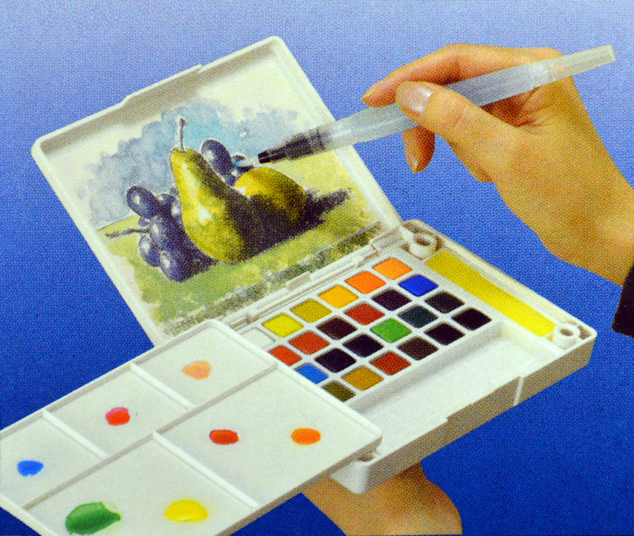 Sakura Koi Pocket Field Sketch Kit - Watercolor Sets for Painting On the Go  - 24 Colors - 1 Water Brush - 1 Sponge - 1 Mixing Palette