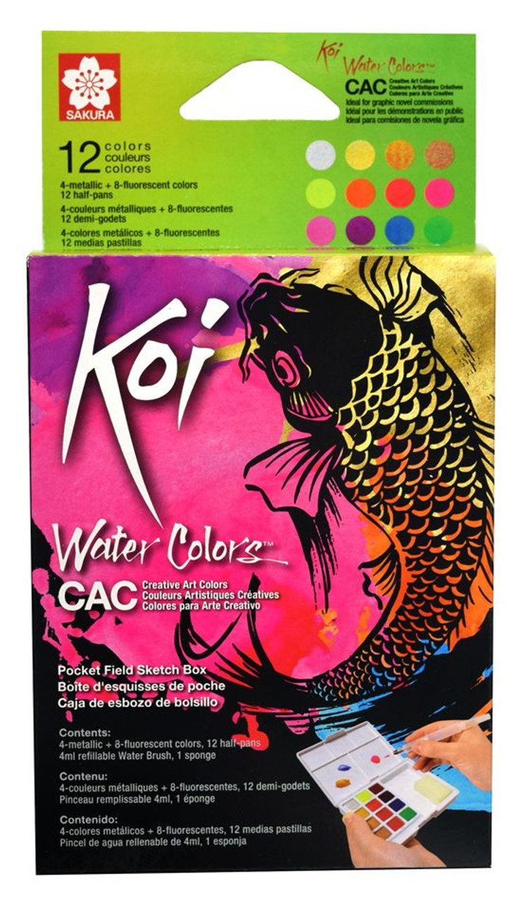 Sakura KOI Watercolors- 12 CAC Pocket Field Sketch Box