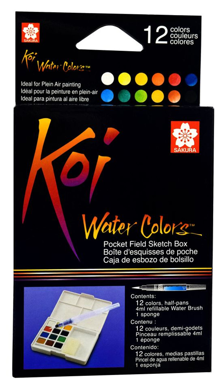 Sakura KOI Watercolors- 12-Color Pocket Field Sketch Box