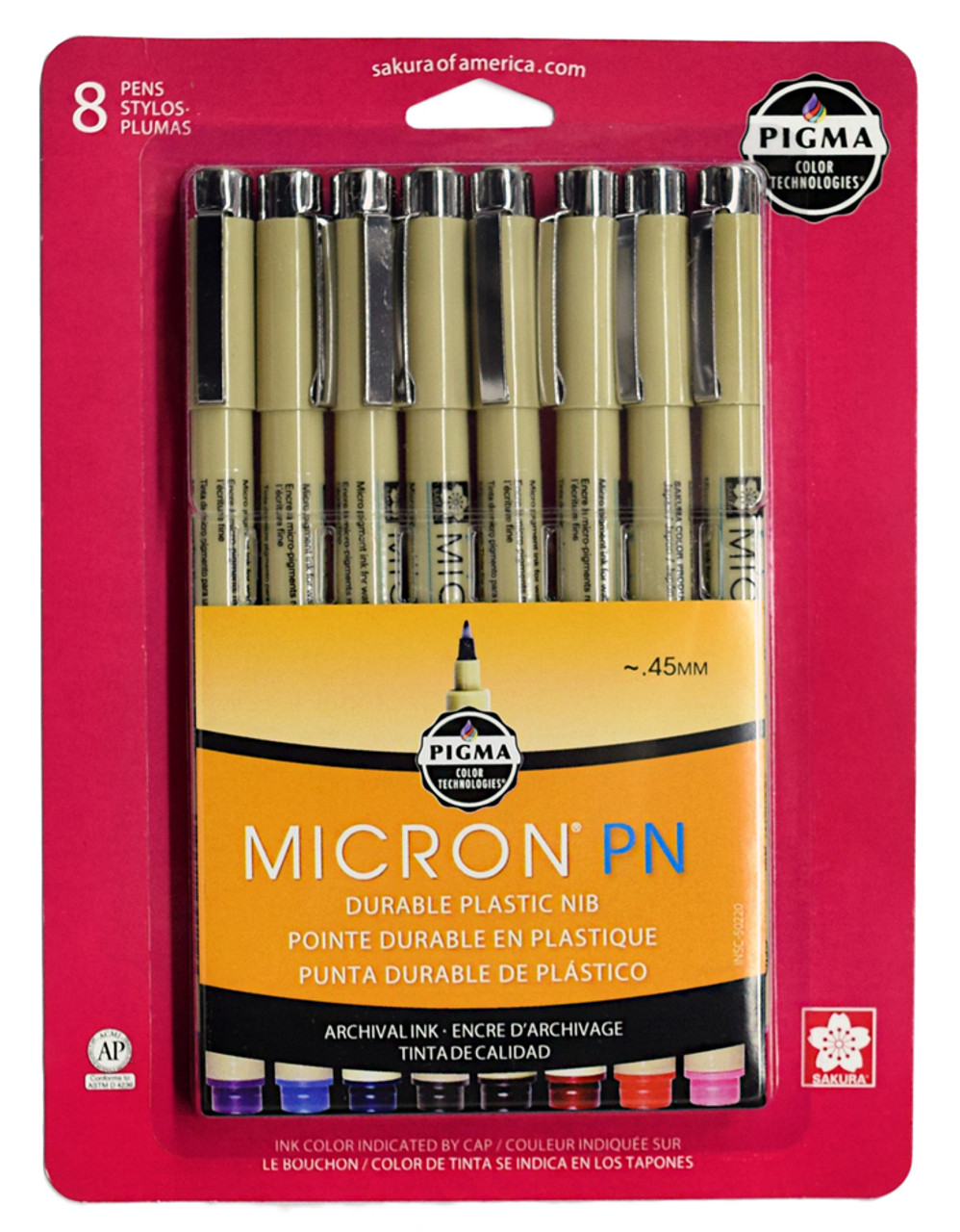 Sakura Pigma Micron 005 8 Color Set Water Based Pigment for Illustration