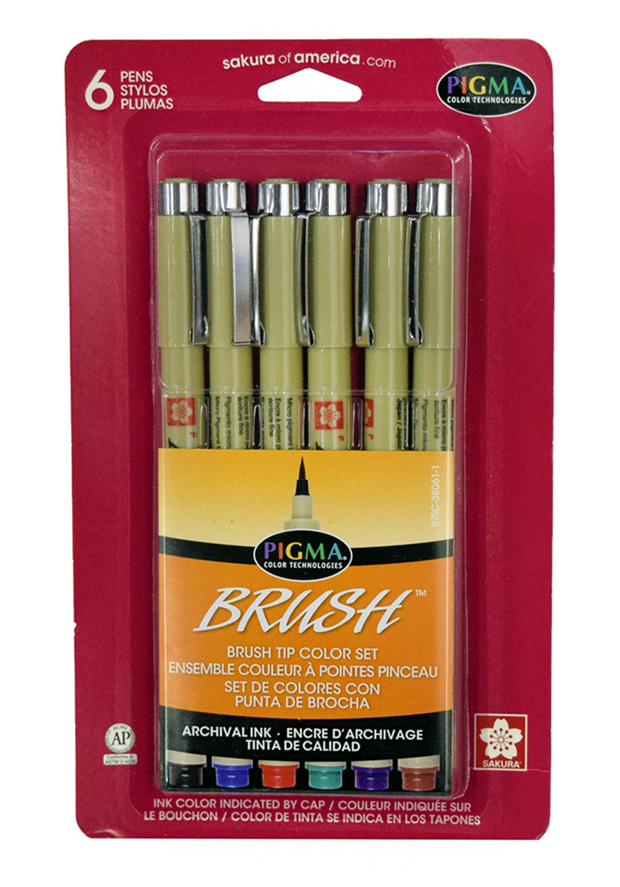 Sakura Pigma Brush Marker - Set of 6