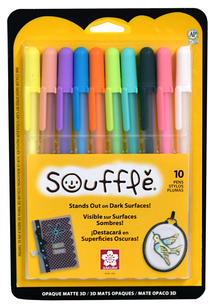 Sakura Gelly Roll Souffle Opaque Puffy Ink Pens, Assorted Colors - 10 pack