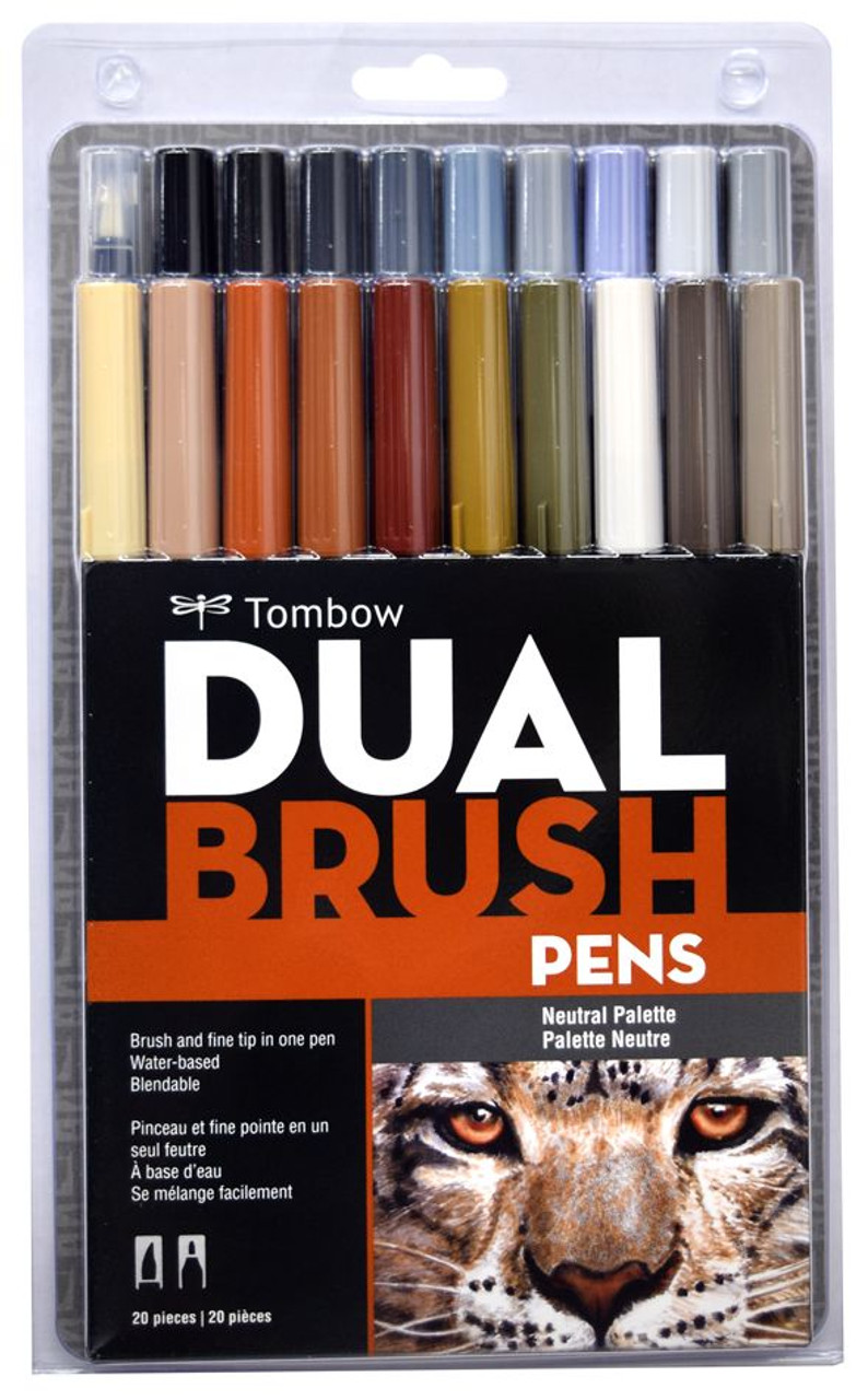 Tombow Dual Brush Pen Set of 20- Neutral Palette