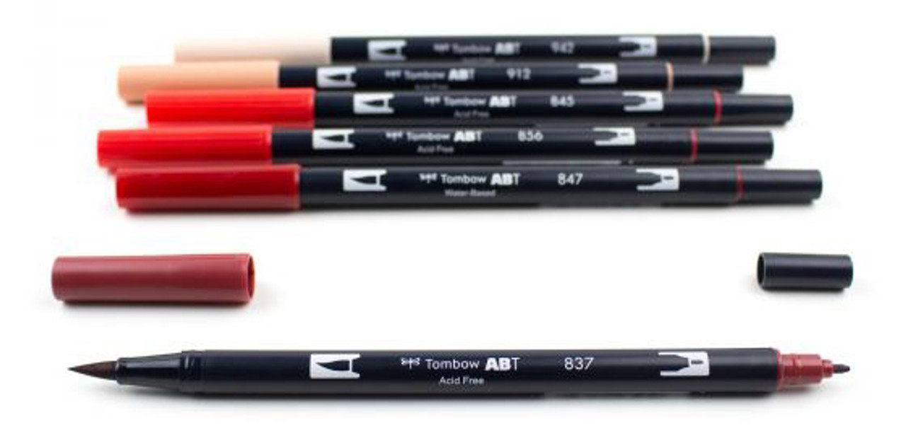 Tombow Dual Brush Pen Set of 6- Red Blendables
