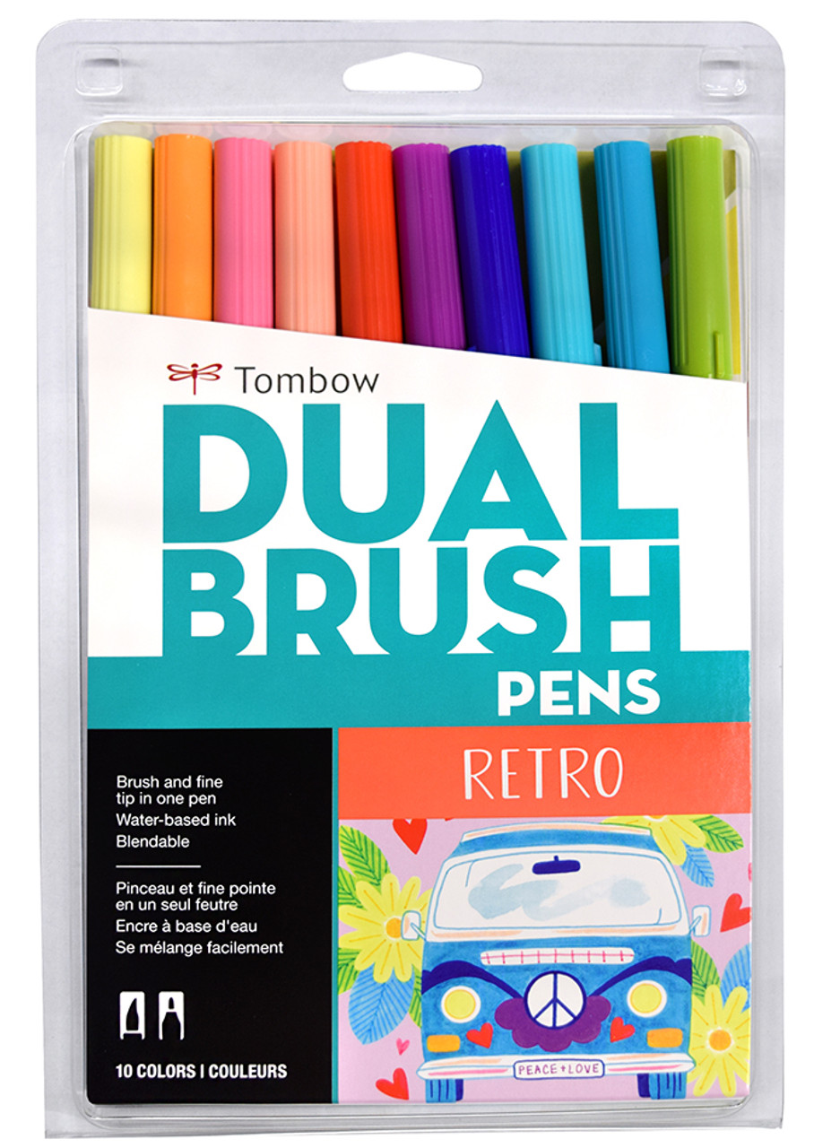 Dual Brush Pen Art Markers 10-Pack, Seventies