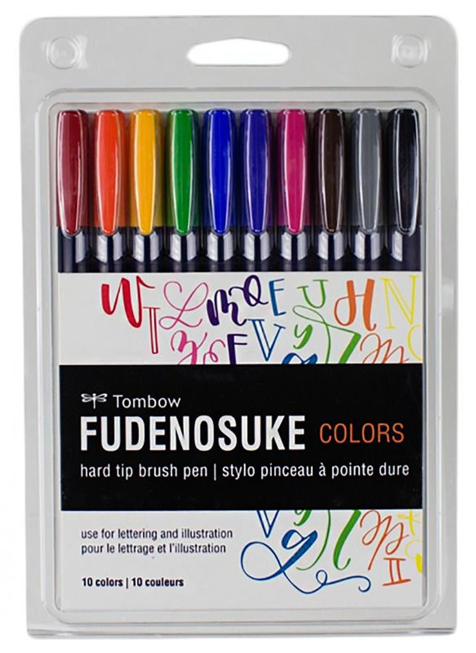 Tombow Fudenosuke Colors Brush Pen Set of 10