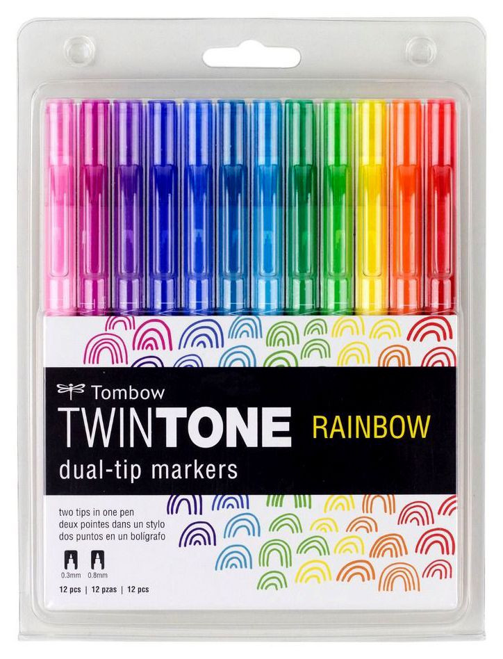 MUSHROOMMATESTOOL COLOR Y.RAINBOW×PURPLE Tombow TwinTone Rainbow Set of 12 | Marker Supply