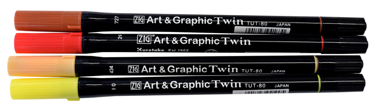 Zig Kurecolor Twin WS Warm Gray Set w/Bonus Blender
