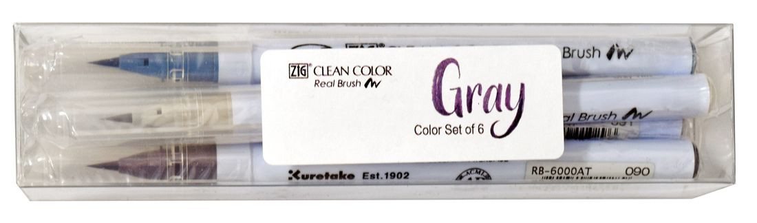 Zig Clean Color Real Brush- Color Set- GRAY | Marker Supply