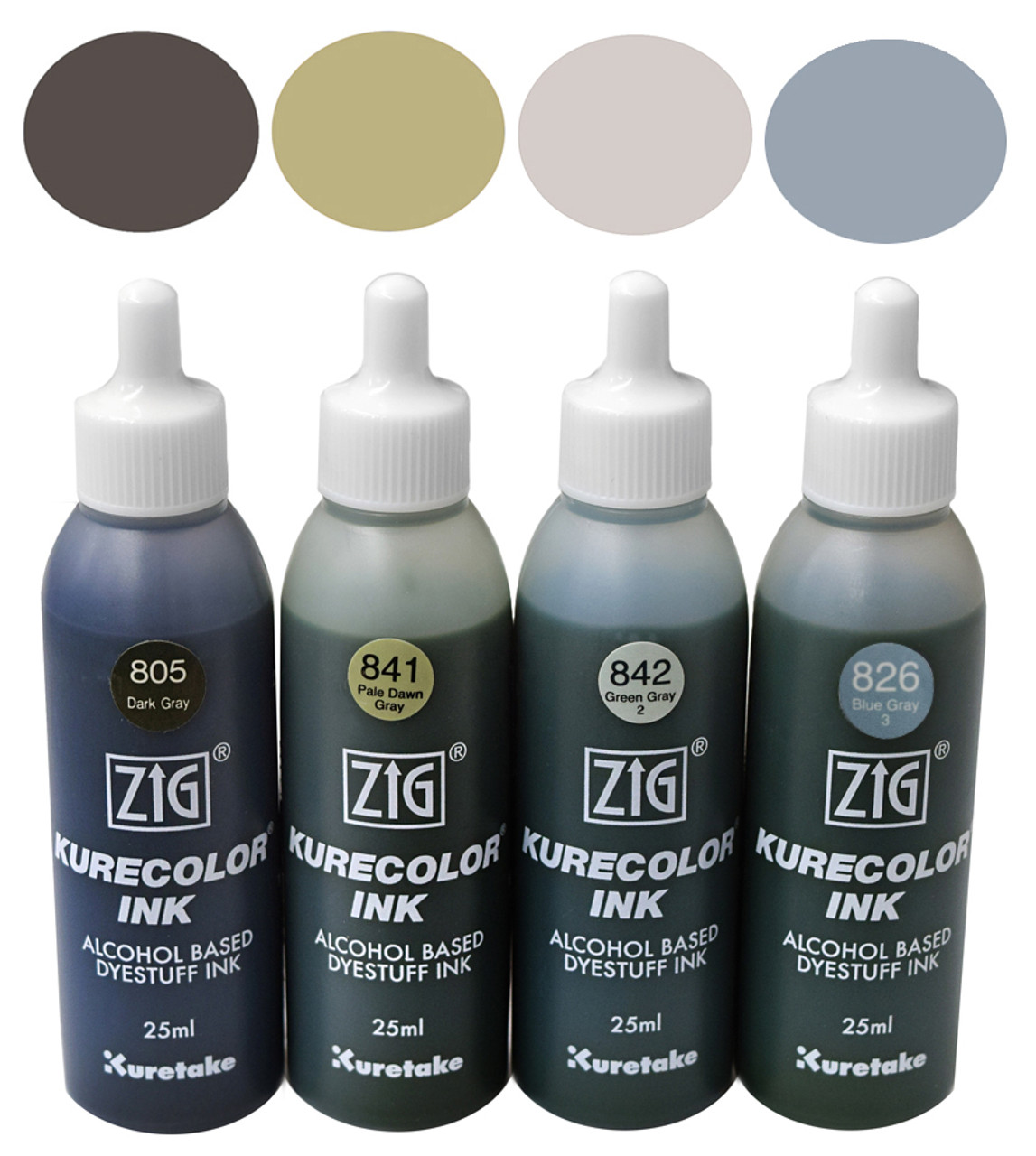 Zig Kurecolor Alcohol Ink Set- Gray 4-Pack