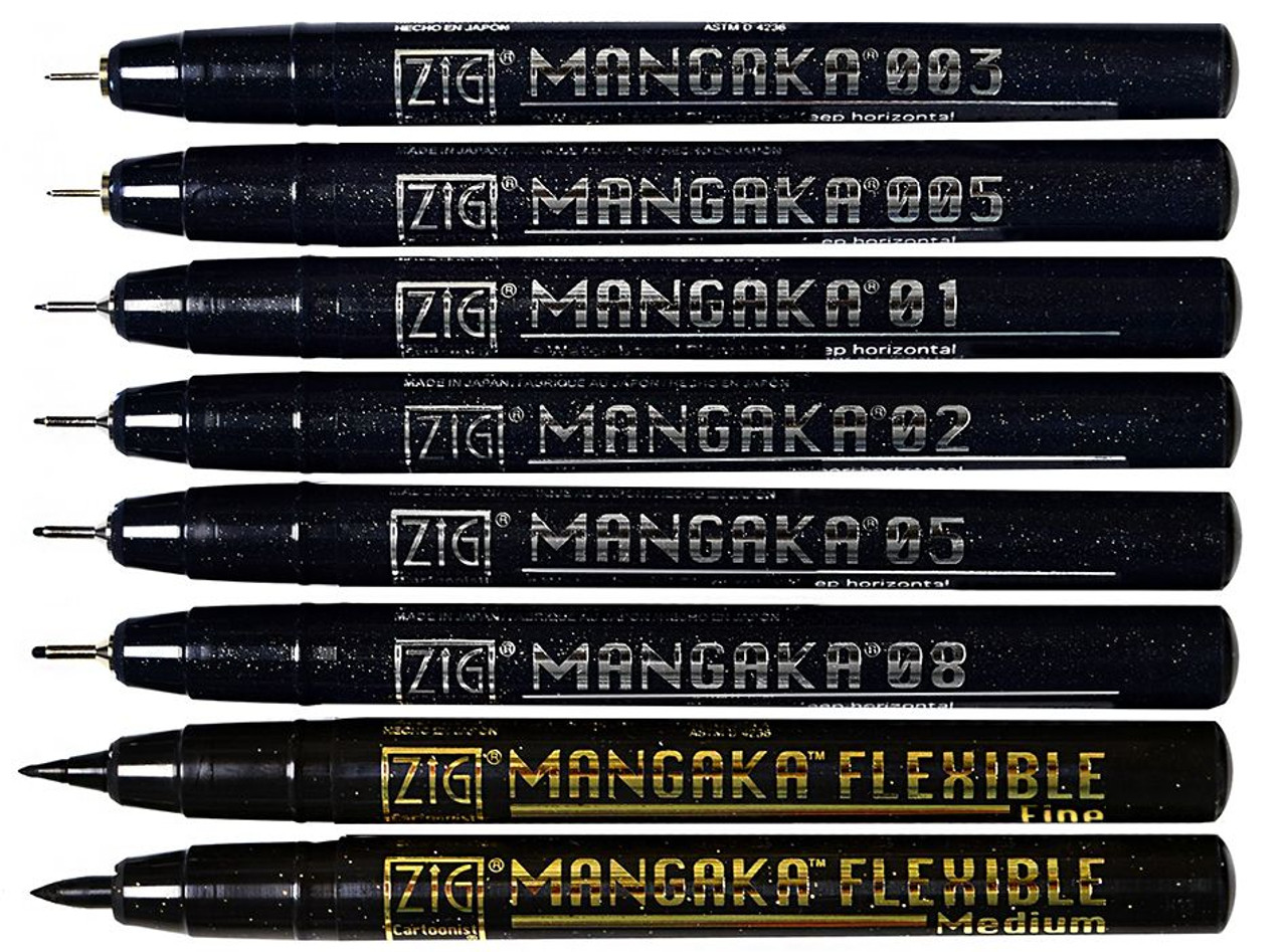 Zig Mangaka Cartoonist Outline Pen - Black - 003 Tip