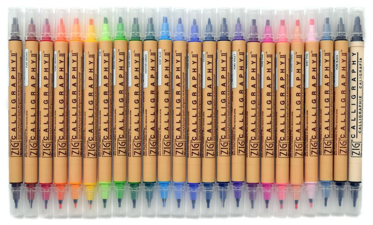 Zig Memory System Calligraphy II Dual-Tip Markers 24/Pkg