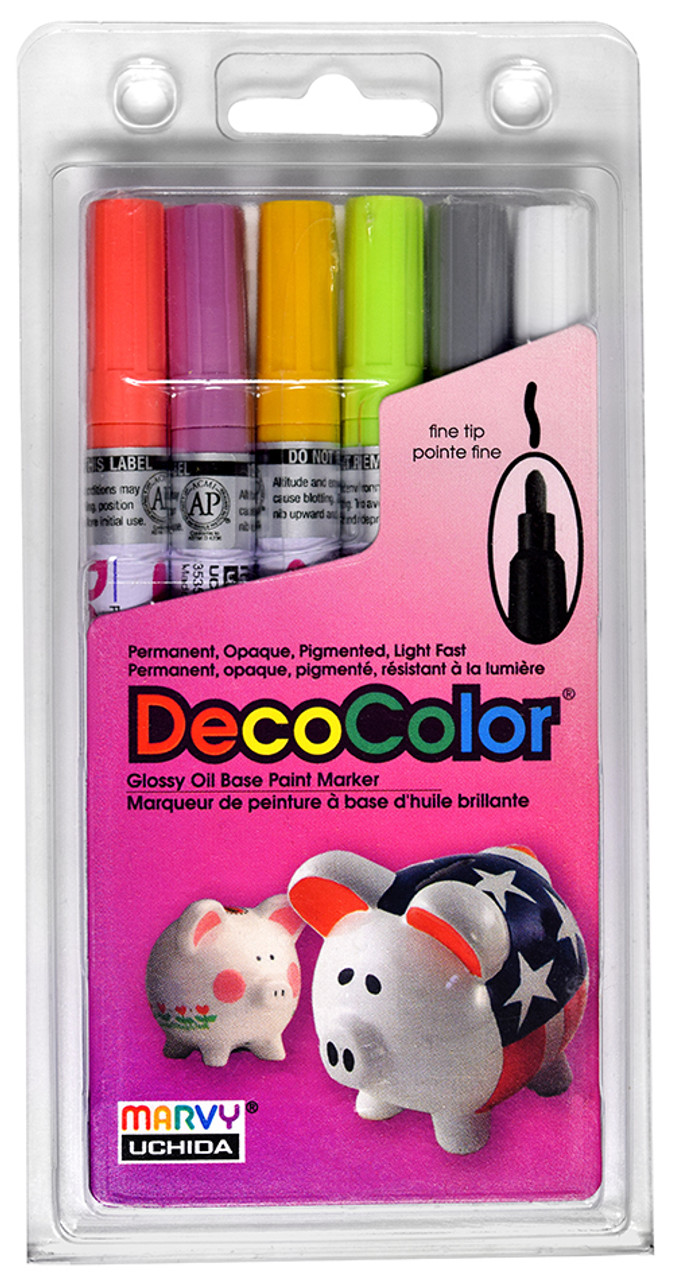 DecoColor Fine Tip Paint Markers 6/Pkg Retro