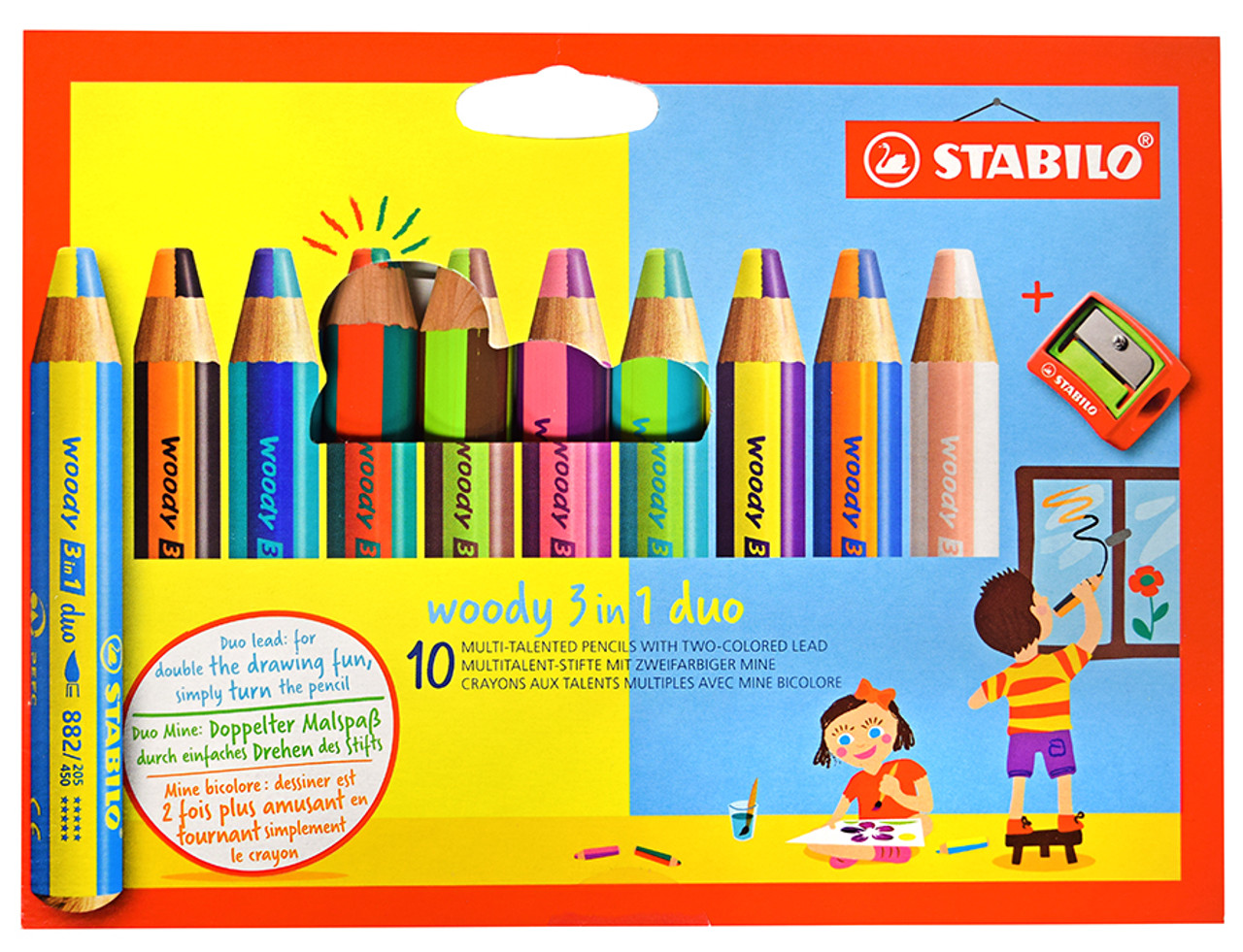 STABILO Woody 3 in 1 Pencil Set, 10-Color