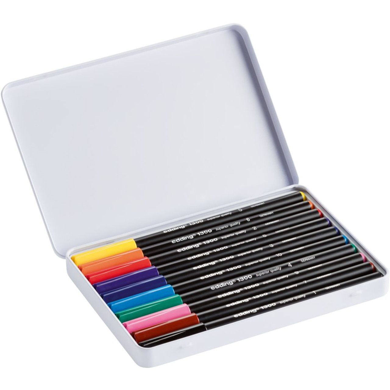 Marcador Edding 1200 6 Colour Pen Set Pastel Metal Box